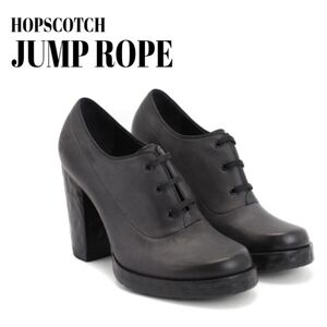 JOHN FLUEVOG Hopscotch Jump Rope Black Heeled Oxfords Size 8